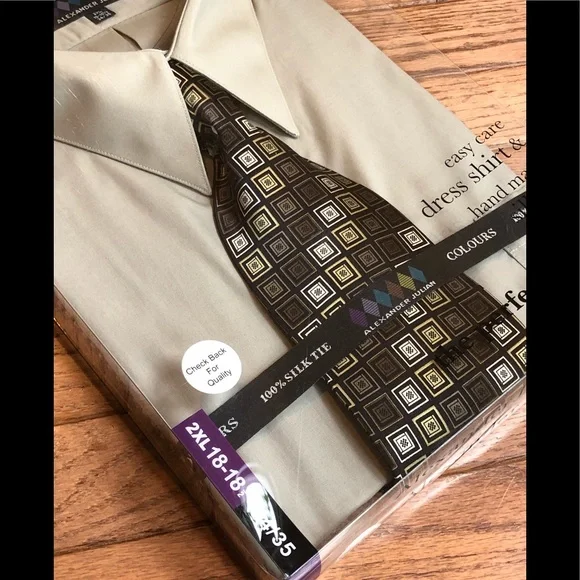 Alexander Julian Colours Dress Shirt & Silk Tie - Picture 12 of 15